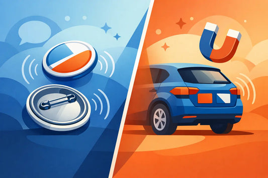 Button Pins vs Car Magnets: Which Speaks Louder?