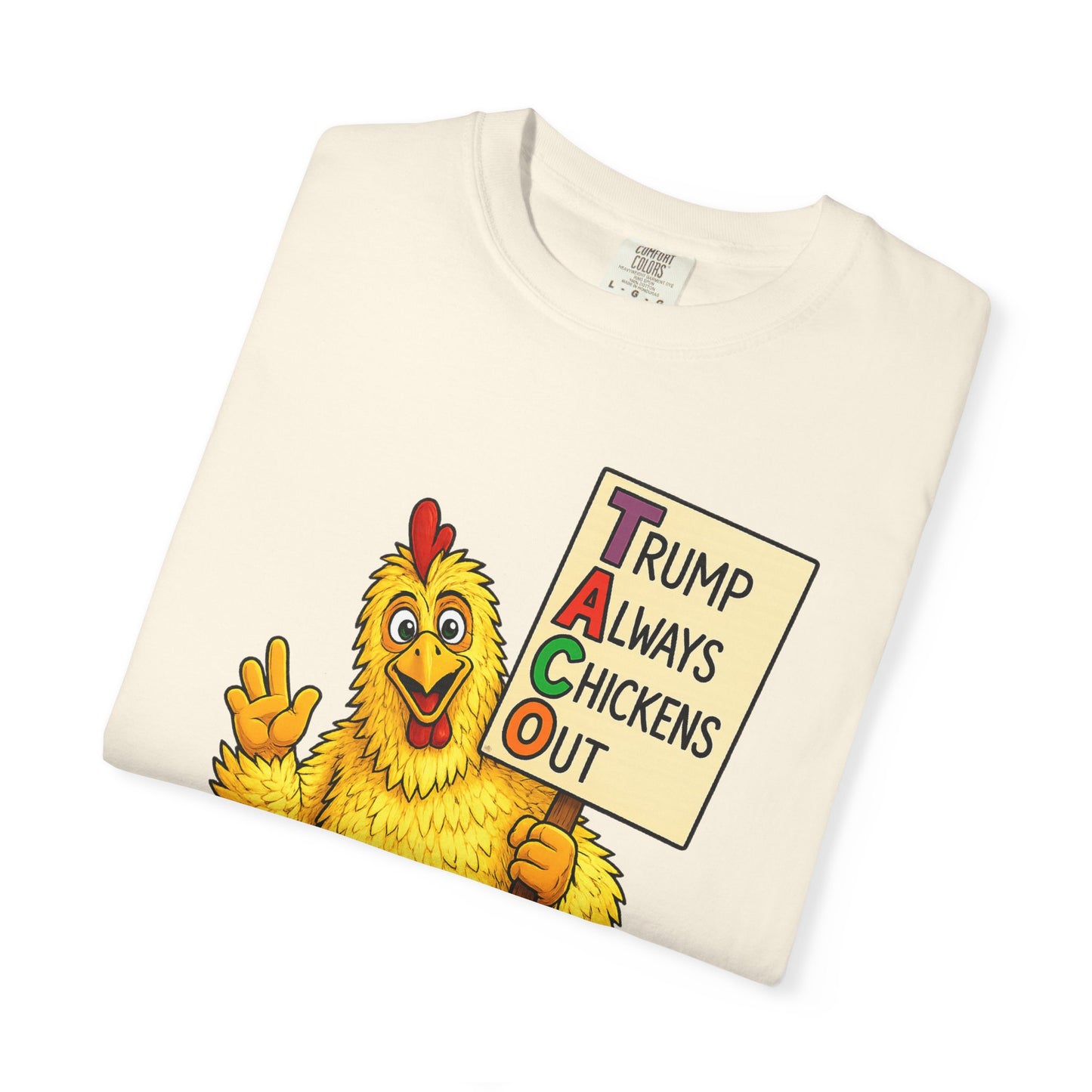 Chicken Costume T-Shirt — “Trump Always Chickens Out” Protest Graphic Tee