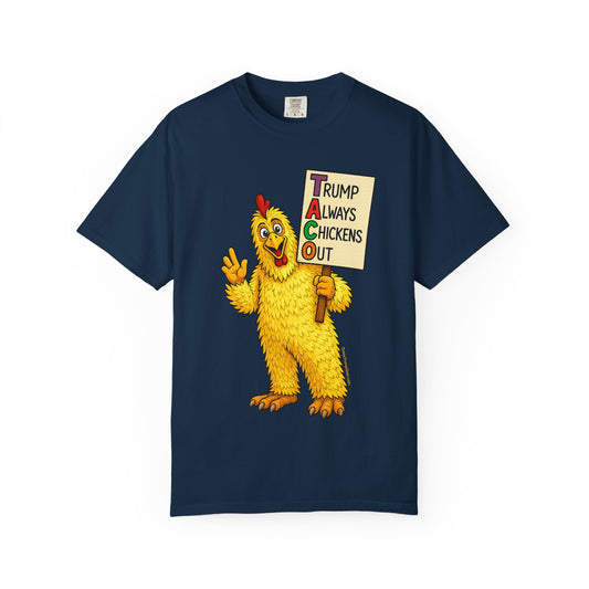 Chicken Costume T-Shirt — “Trump Always Chickens Out” Protest Graphic Tee