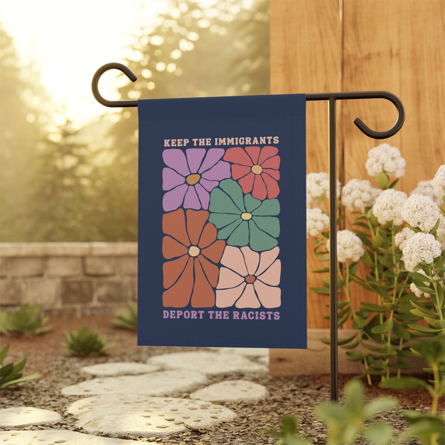 Keep the Immigrants Deport the Racists Floral Flag