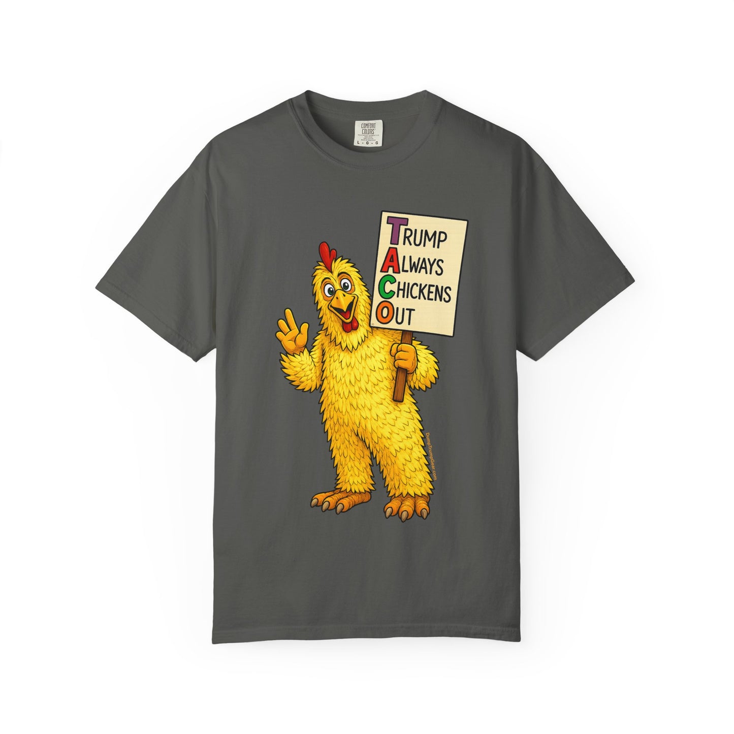 Chicken Costume T-Shirt — “Trump Always Chickens Out” Protest Graphic Tee