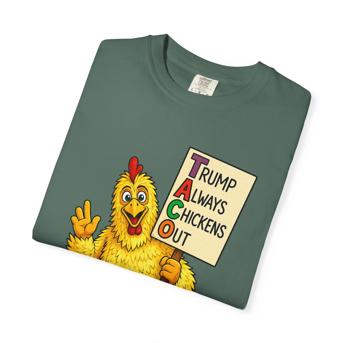 Chicken Costume T-Shirt — “Trump Always Chickens Out” Protest Graphic Tee