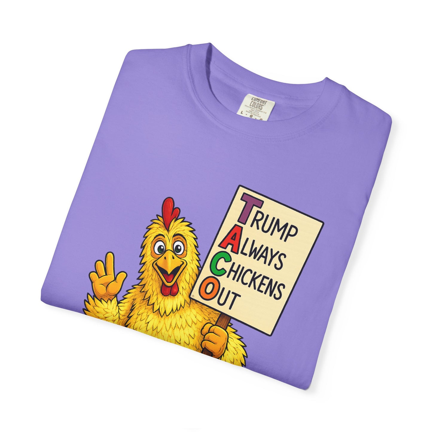 Chicken Costume T-Shirt — “Trump Always Chickens Out” Protest Graphic Tee