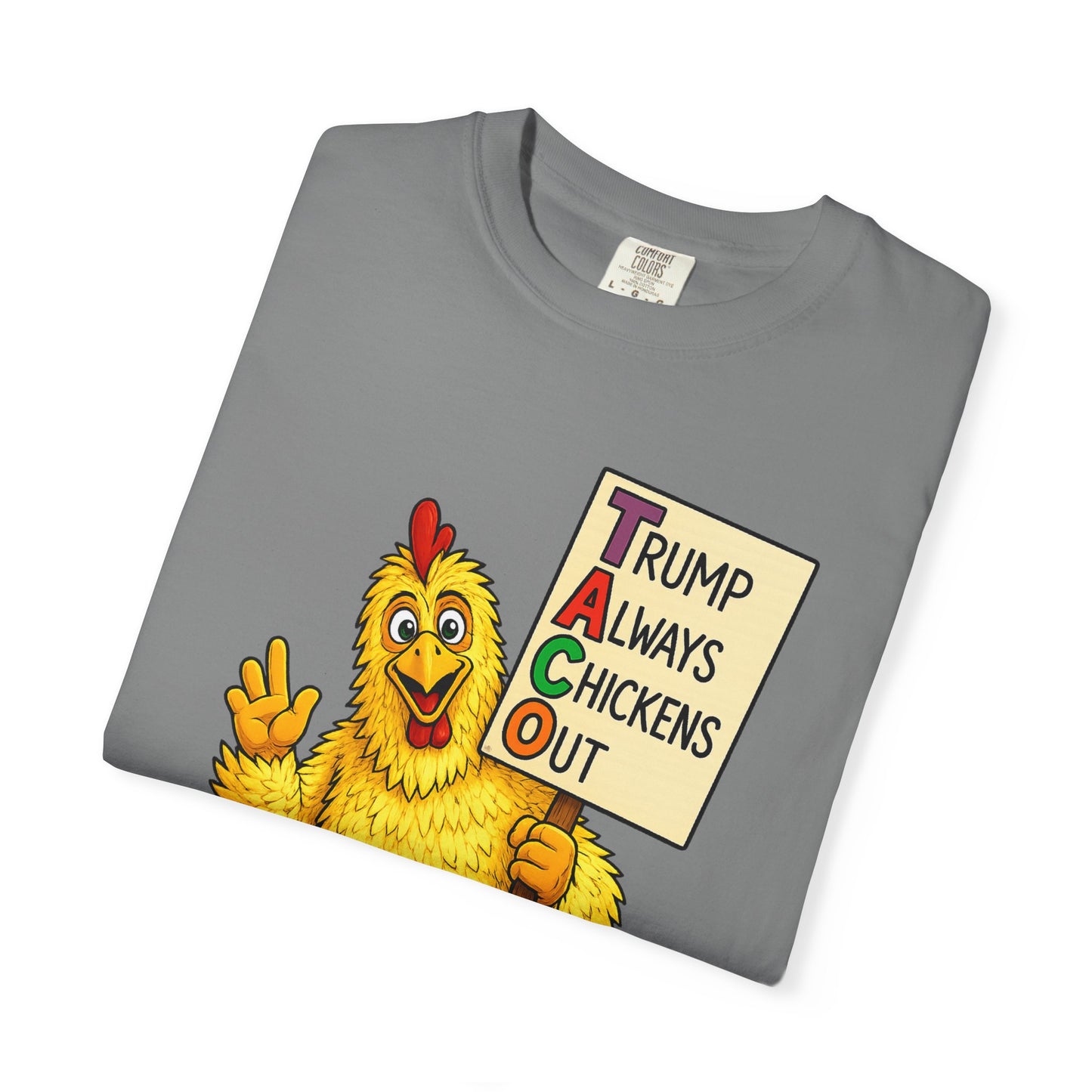 Chicken Costume T-Shirt — “Trump Always Chickens Out” Protest Graphic Tee
