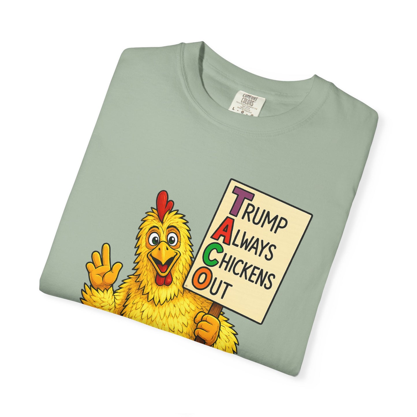 Chicken Costume T-Shirt — “Trump Always Chickens Out” Protest Graphic Tee