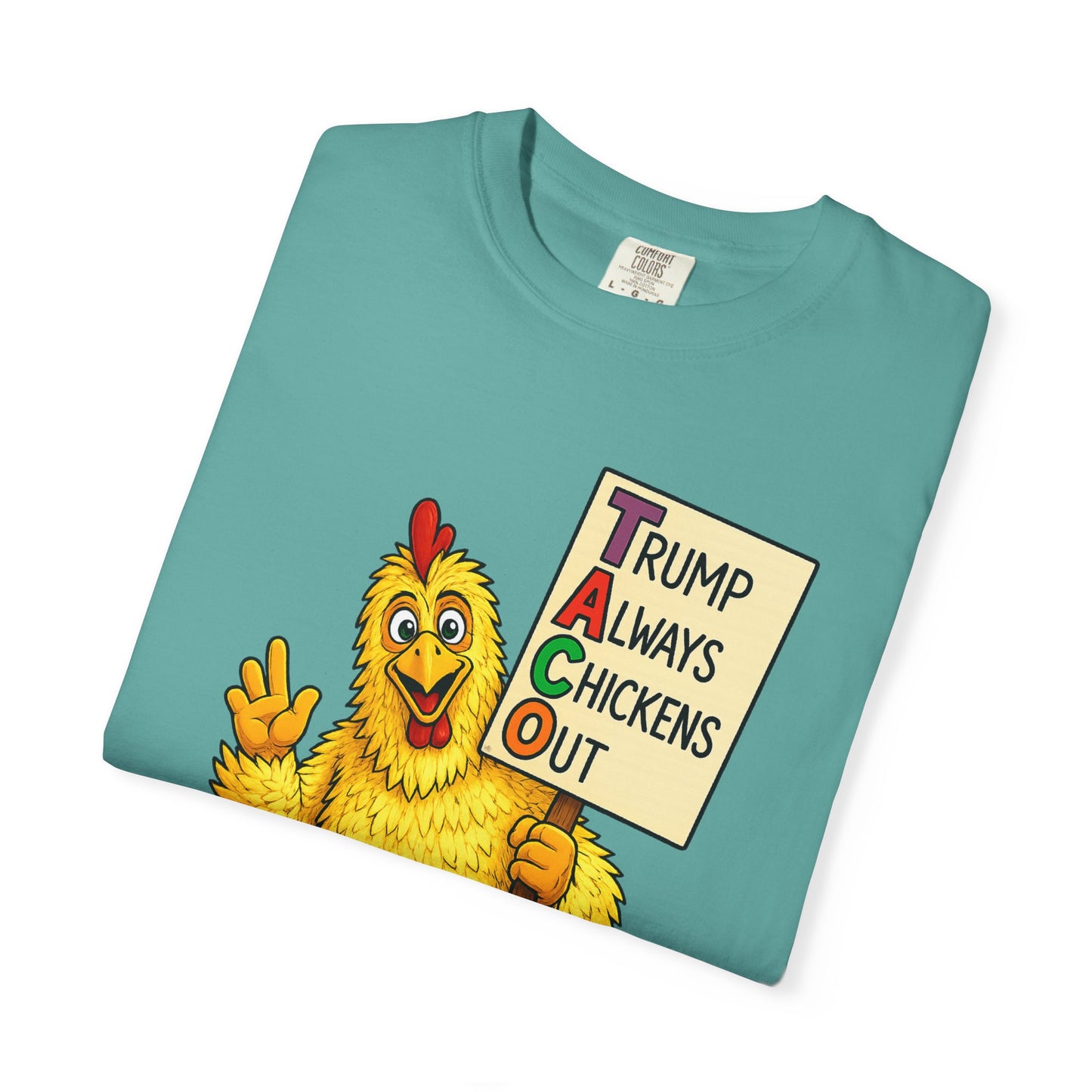 Chicken Costume T-Shirt — “Trump Always Chickens Out” Protest Graphic Tee