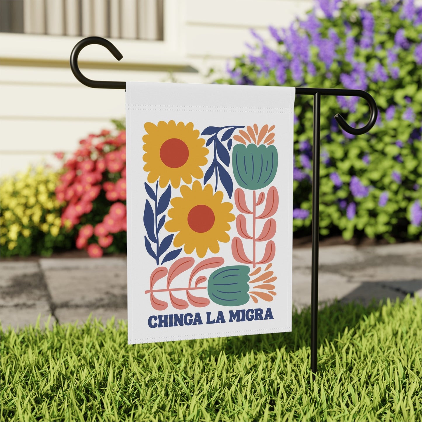 Chinga La Migra Garden Flag